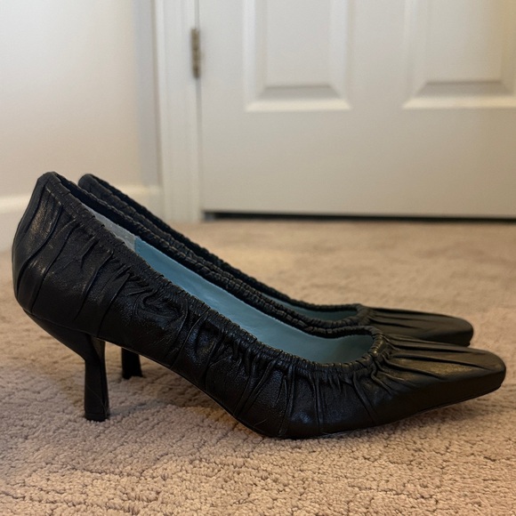 France’s Valentine Britta Ruched Heel Sz 9.5 Black - Picture 3 of 8